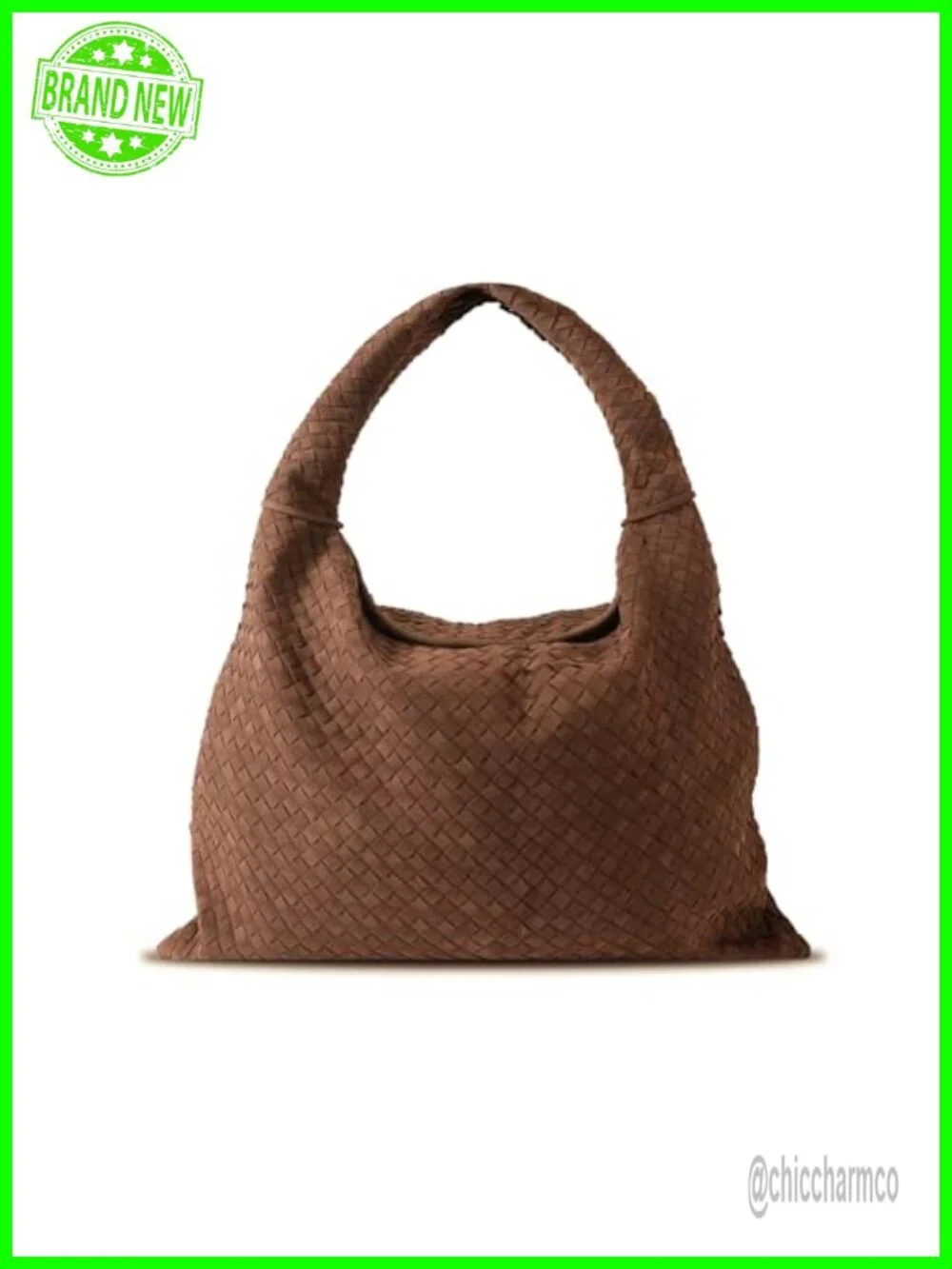 Vegan Leather Woven Tote, Suede Hobo, Braided Shoulder Bag Handwoven